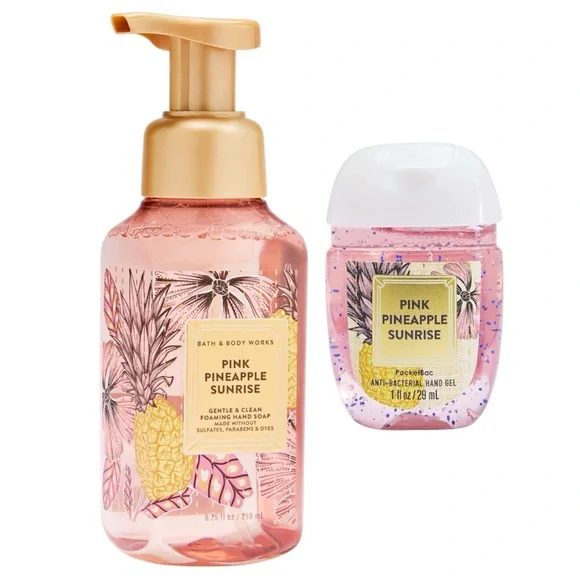 Bath & Body Works Pink Pineapple Sunrise Gentle & Clean Foaming Soap + PocketBac - Picture 1 of 6